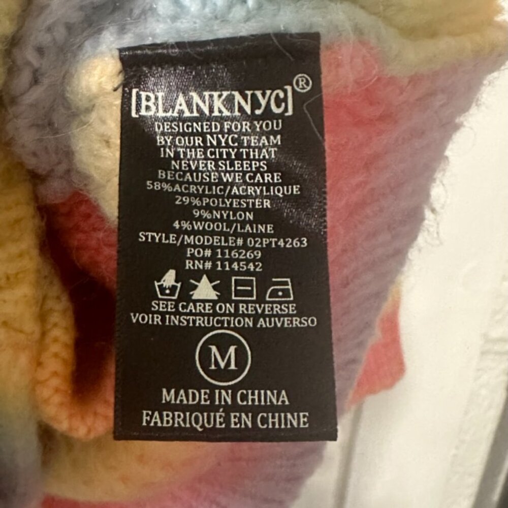 Blank NYC "I Hope So" Oversized Cardigan Sweater rainbow pastel - Picture 6 of 9